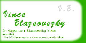 vince blazsovszky business card